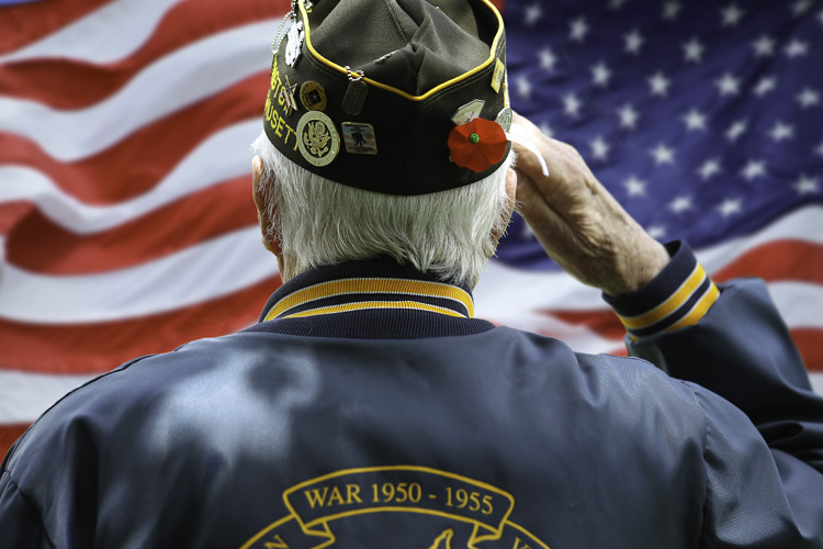 Cappella Pueblo West Senior Living Community in Pueblo West, CO - cappella of pueblo west senior vet saluting american flag