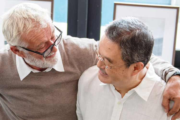 Cappella Pueblo West Senior Living Community in Pueblo West, CO - cappella of pueblo west two senior male friends