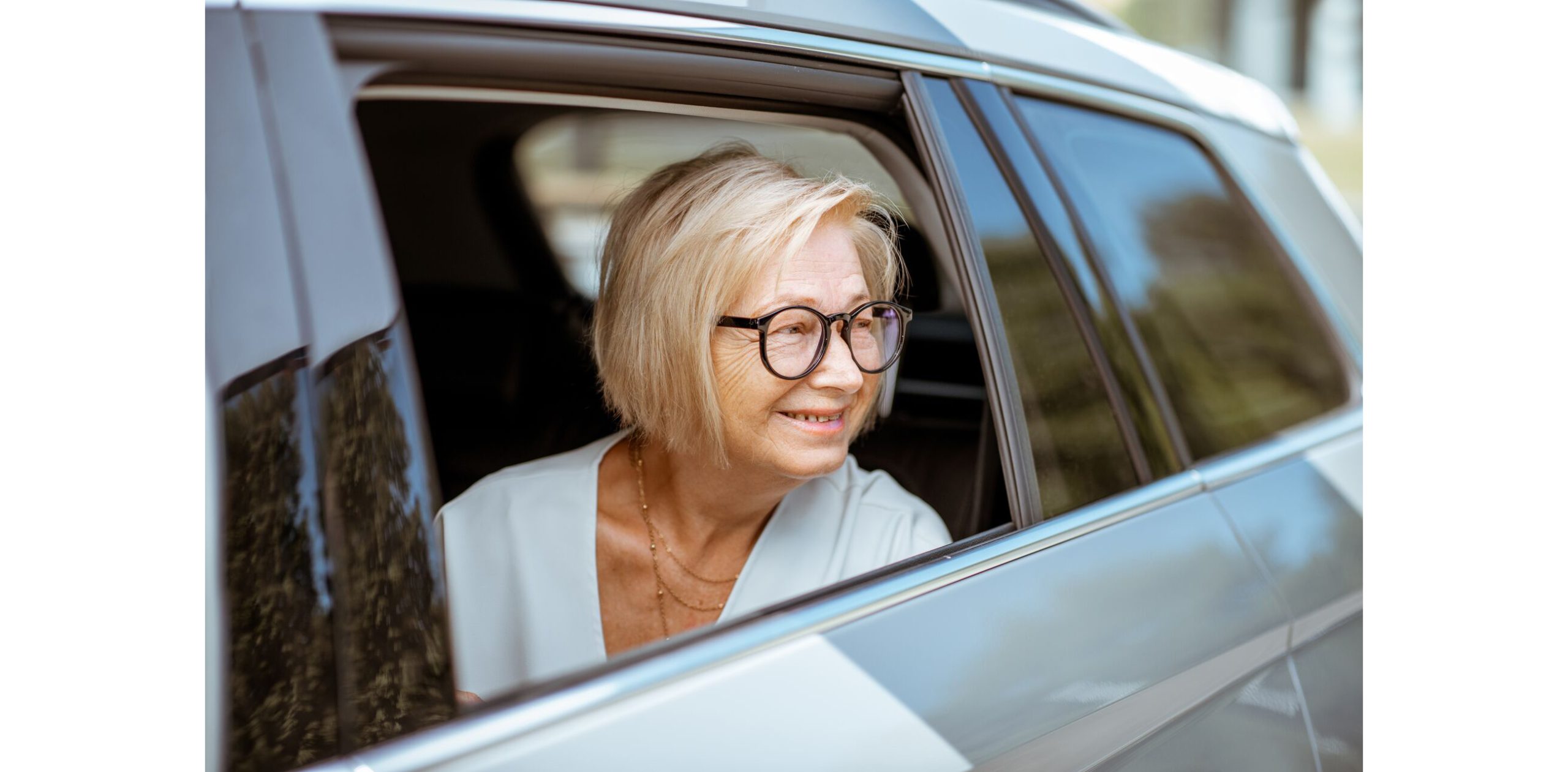 woman in car