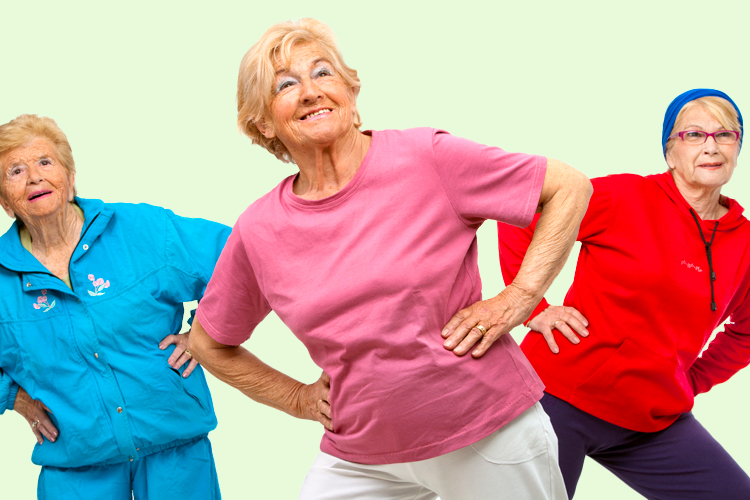 Cappella Pueblo West Senior Living Community in Pueblo West, CO - cpw senior women stretching indoors Cappella Pueblo West Senior Living Community in Pueblo West, CO - cpw senior women stretching indoors