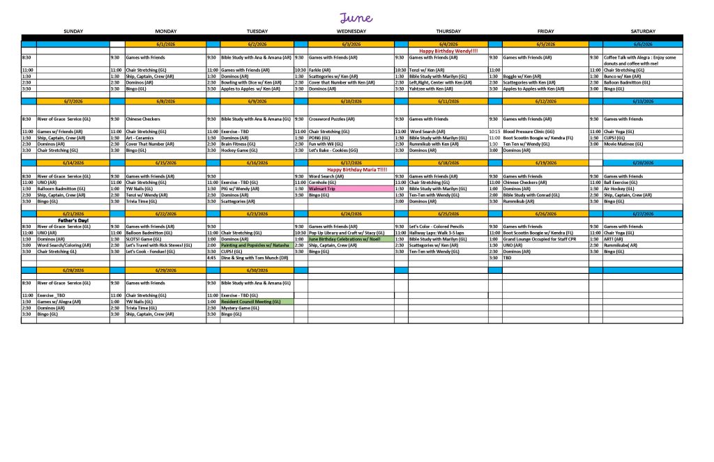 Cappella Pueblo West Senior Living Community in Pueblo West, CO - life enrichment - june
